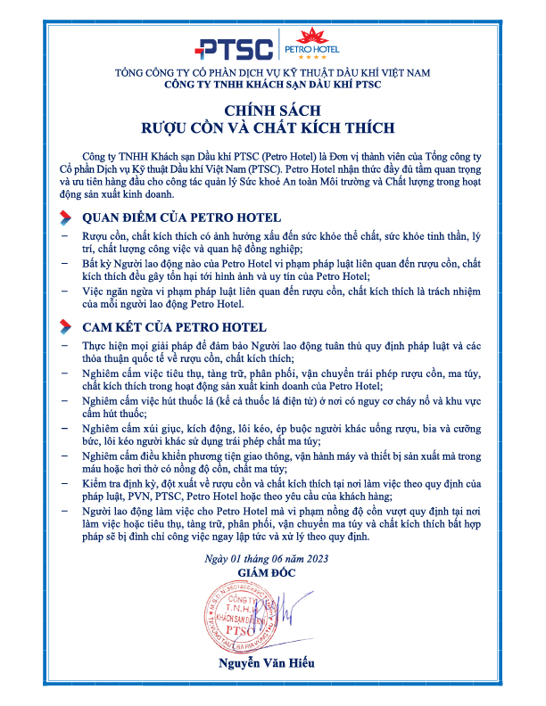 Chính sách rượu cồn và chất kích thích
